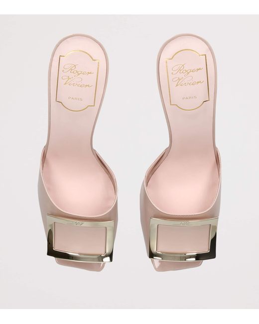 Roger Vivier Natural Patent Leather Trompette Heeled Mules 85