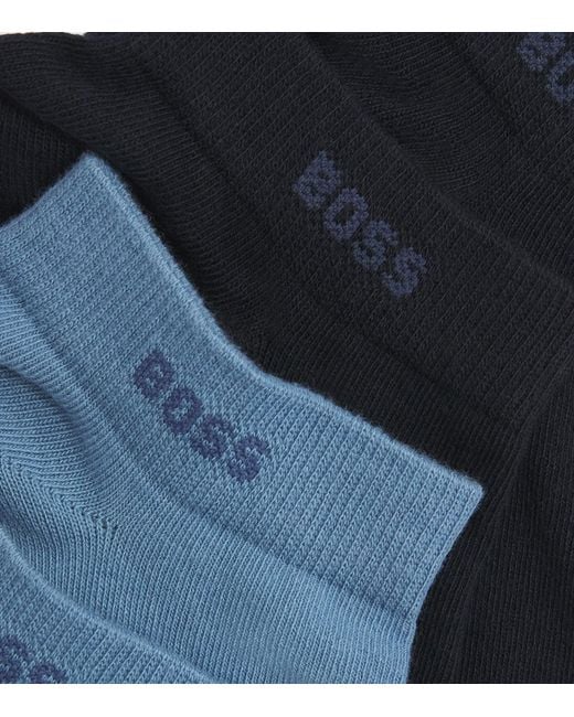 Boss Blue Logo Ankle Socks for men
