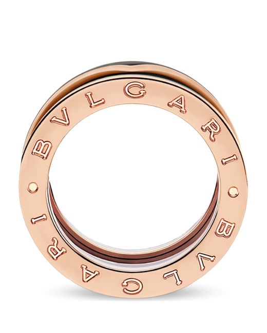 BVLGARI Black And Ceramic B.Zero1 Two-Band Ring