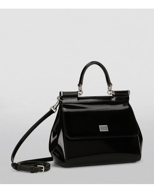 Dolce & Gabbana Black Leather Sicily Top-Handle Bag