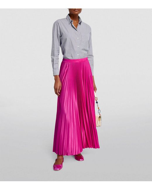 MAX&Co. Pink Jersey Pleated Maxi Skirt