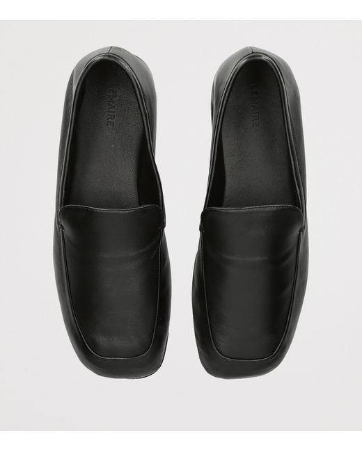 Lemaire Black Leather Outdoor Slippers for men