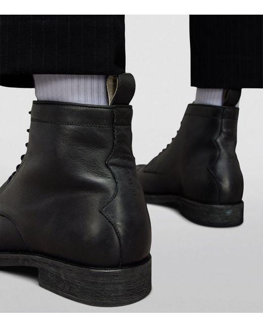 AllSaints Black Leather Drago Boots for men