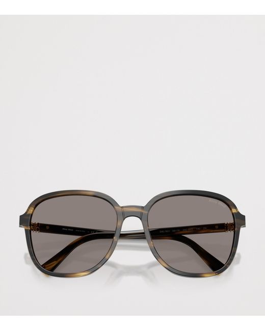 Miu Miu Gray Acetate Mu B01S Pillow Sunglasses for men