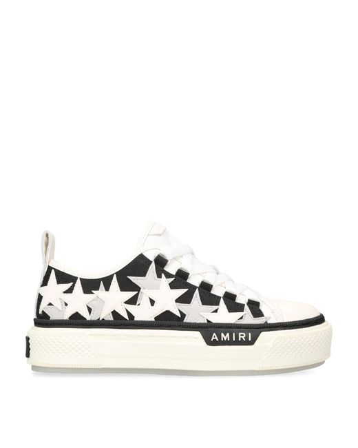 Amiri Black Court Stars Star-patch Canvas And Leather Low-top Trainers