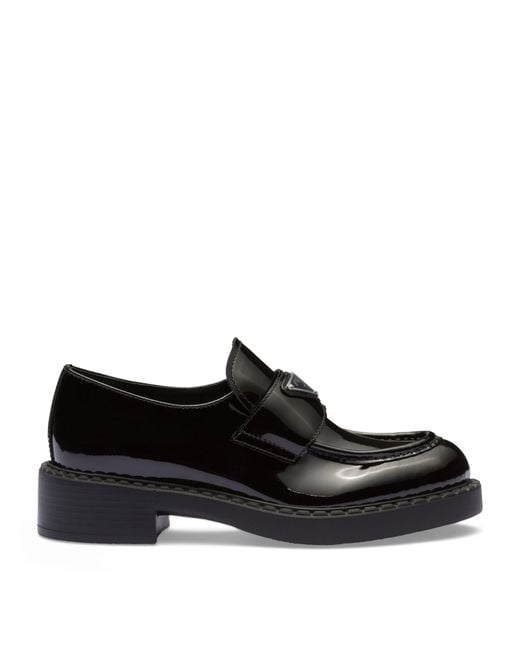 Prada Black Leather Loafers 50