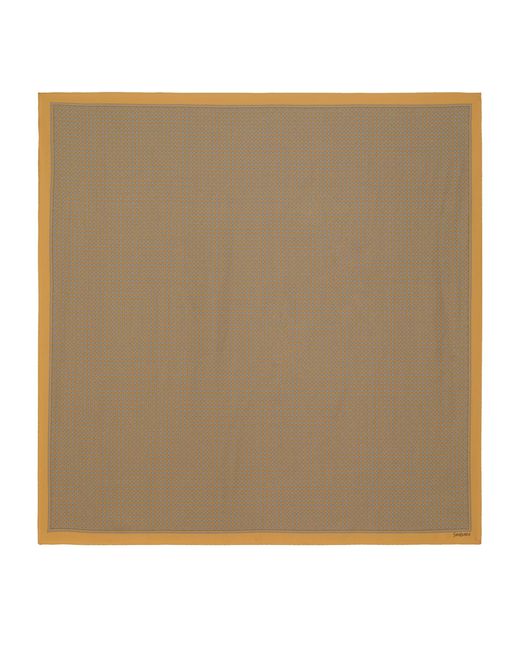 Saint Laurent Natural Silk Geometric Print Scarf