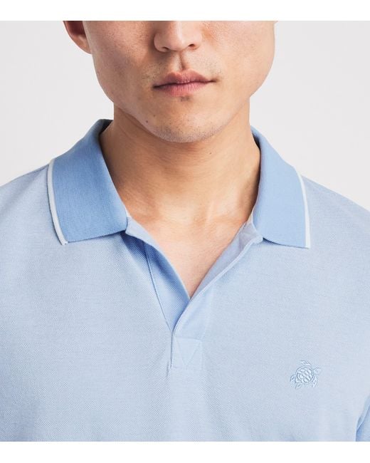 Vilebrequin Blue Cotton Palatin Polo Shirt for men