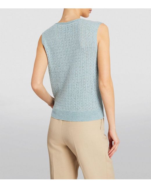 Barrie Blue Cashmere Sweater Vest