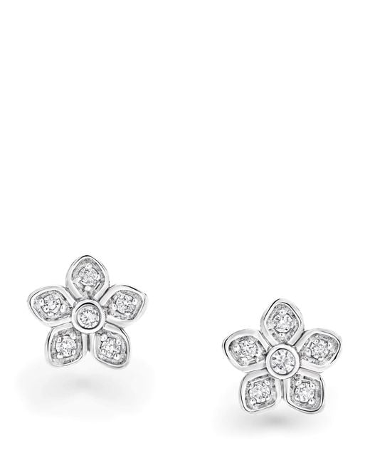 Graff White And Diamond Wild Flower Stud Earrings