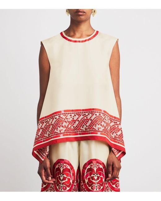 LaDoubleJ Red Silk San Carlo Tank Top