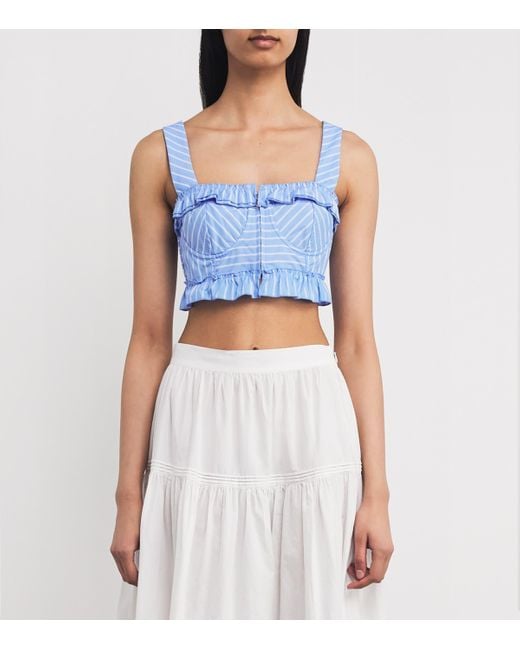 Sandro Blue Stripe Crop Top