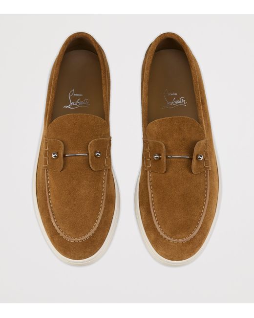 Christian Louboutin Brown Chambeliboat Leather Boat Shoes for men
