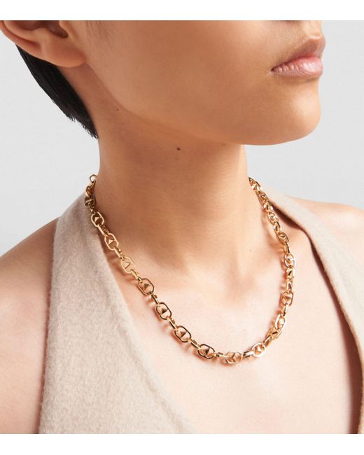 Prada Metallic Triangle Chain Necklace