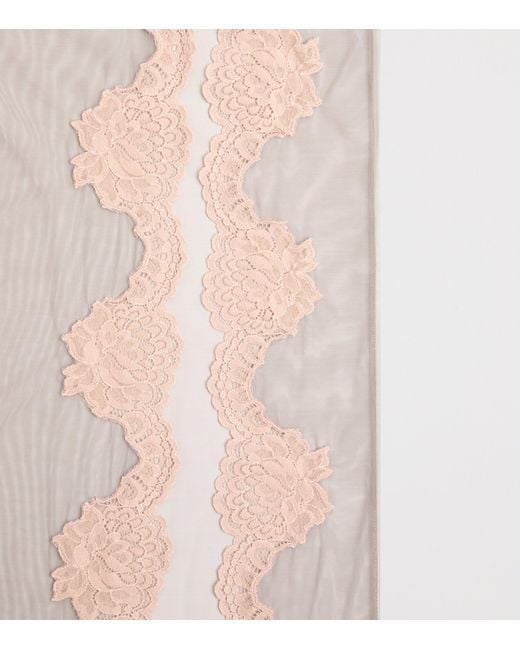 Valentino Pink Sheer Lace-Trim Maxi Skirt