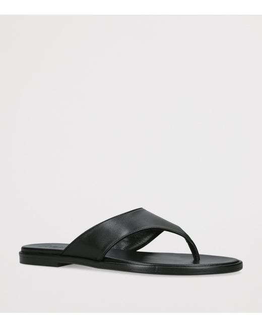 Aeyde Black Leather Amaya Flip Flops