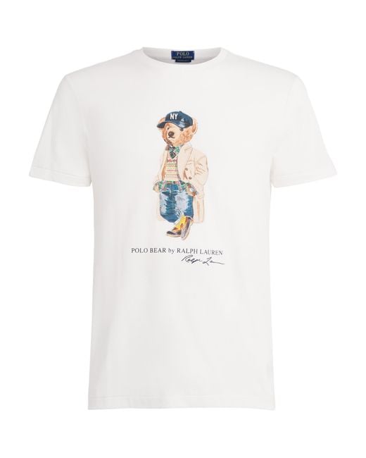 Polo Ralph Lauren White Cotton Polo Bear T-Shirt for men