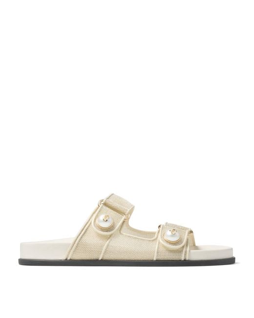 Jimmy Choo White Fayence Mesh Sandals