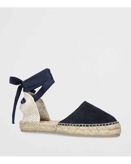 Manebí Blue Canvas Hamptons Ankle-Strap Espadrilles