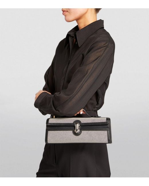 SAVETTE Black Canvas Symmetry Top-handle Bag