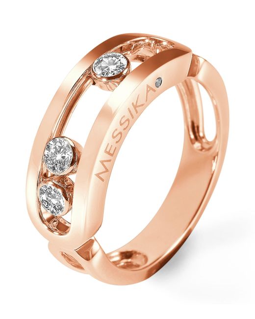 Messika Metallic Rose Gold And Diamond Move Classique Ring
