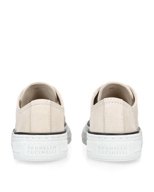 Brunello Cucinelli White Leather Monili Low-top Sneakers