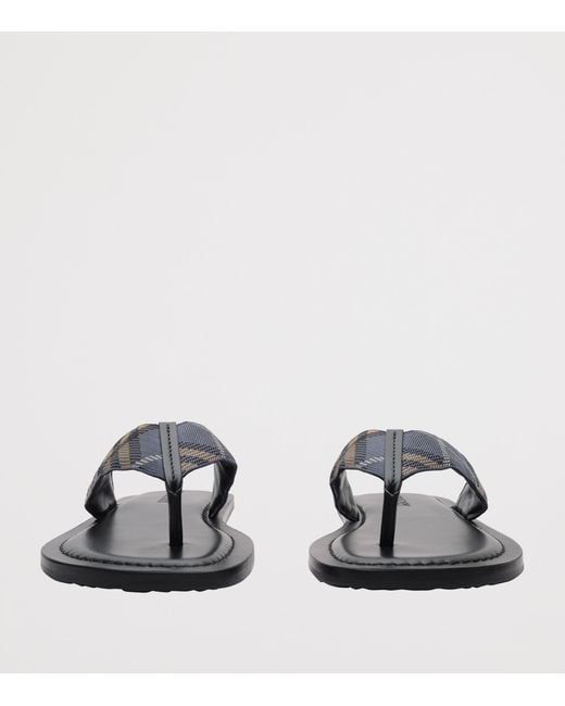 Burberry Blue Check Pavilion Sandals for men