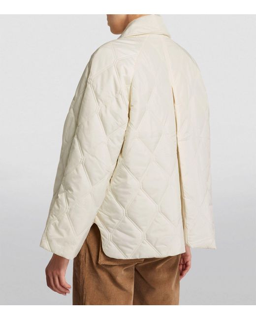 Ganni Natural Quilted Ripstop Coat
