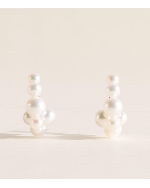 Sophie Bille Brahe Natural And Pearl Boucle Botticelli Hoop Earrings