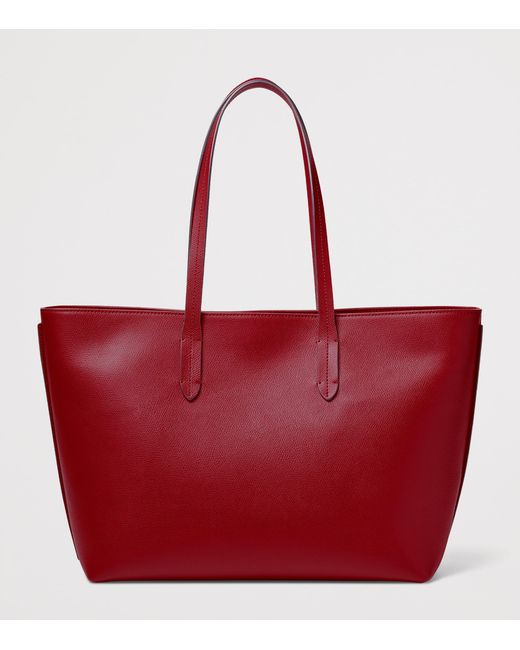 Aspinal Red Leather East West Tote Bag