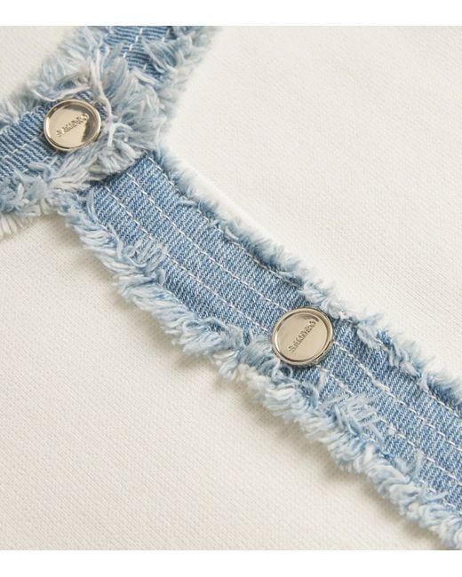 Sandro Natural Denim-Trim Mini Dress