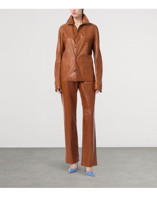 Tom Ford Brown Lambskin Pyjama Shirt