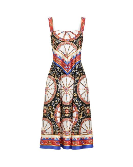 Dolce & Gabbana White Carretto Midi Dress