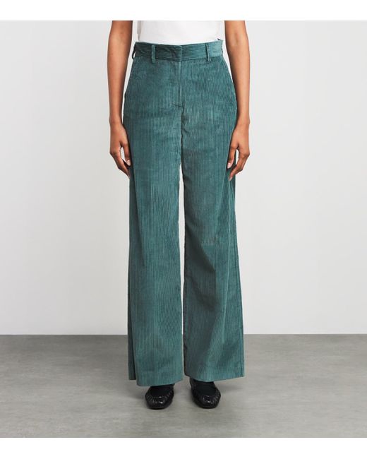 Weekend by Maxmara Green Corduroy Straight Trousers