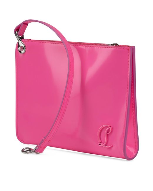 Christian Louboutin Pink Cl Logo Leather Pouch