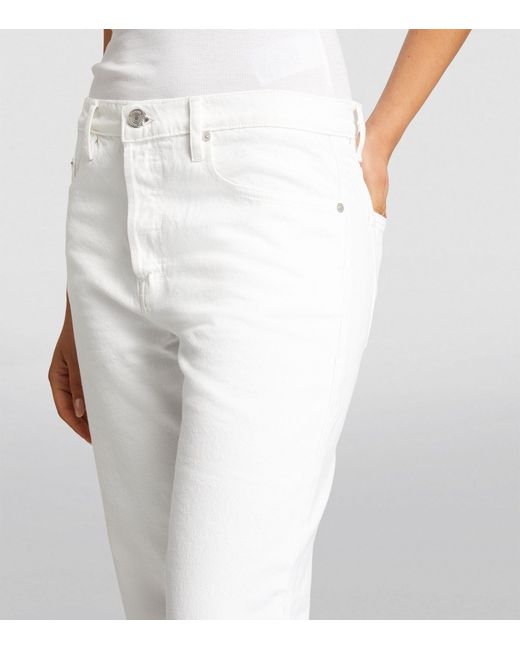 FRAME White Slouchy Mid-rise Straight Jeans