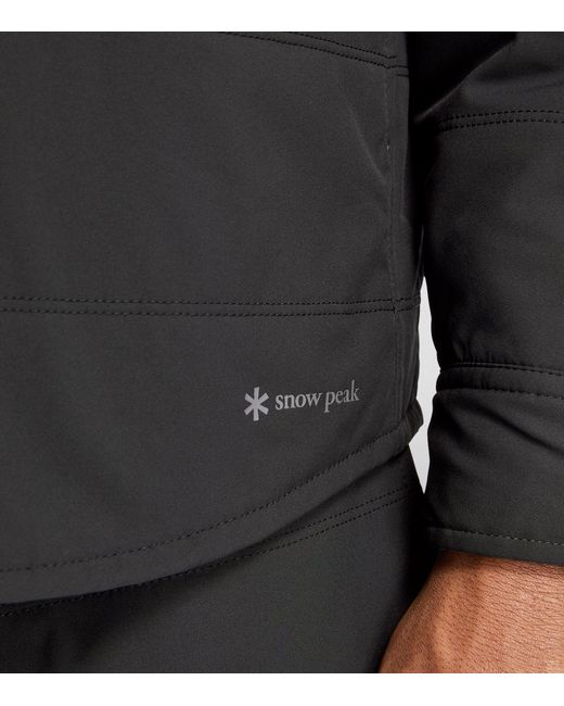 Snow Peak Black Water-repellent Insulated Shirt Jacket for men