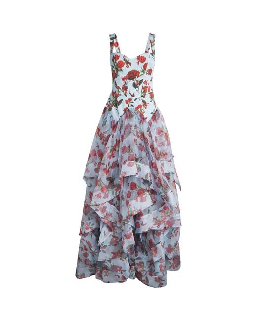Alice + Olivia Purple Floral Dorothea Gown