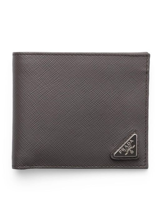 Prada Black Saffiano Leather Bifold Wallet for men