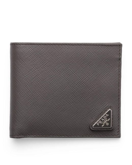 Prada Black Saffiano Leather Bifold Wallet for men