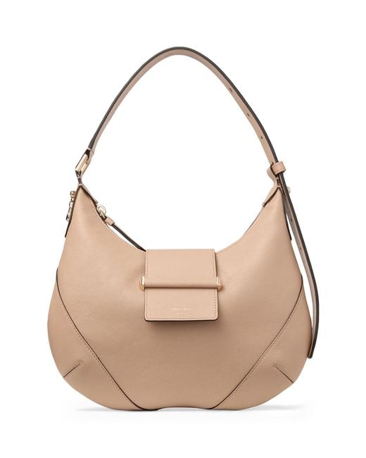 Jimmy Choo Natural Bar Lambskin Shoulder Bag