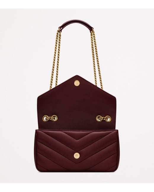 Saint Laurent Red Small Loulou Shoulder Bag