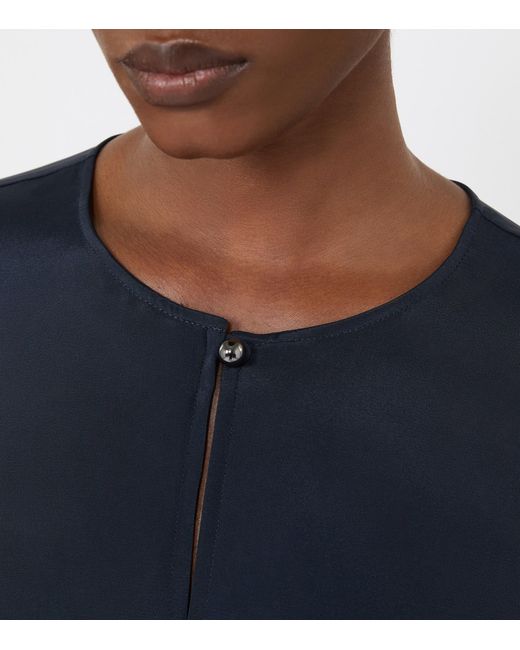 Max Mara Blue Stretch-Silk Blouse