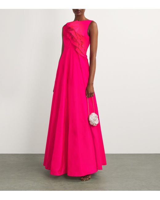 Talbot Runhof Ruffle Detail Molecule Gown in Pink Lyst UK