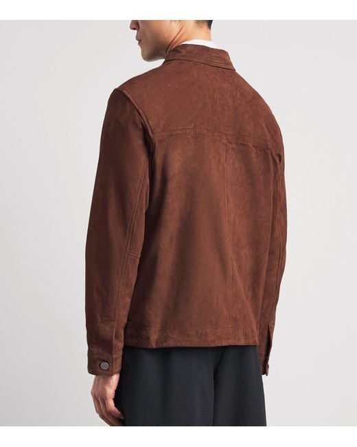 Wax London Brown Suede Robin Chore Jacket for men