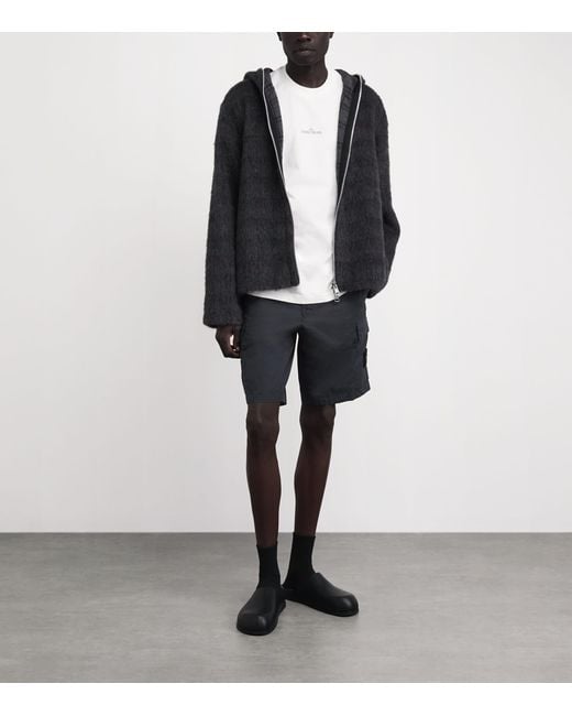 Stone Island Blue Stretch-Cotton Tela Bermuda Shorts for men
