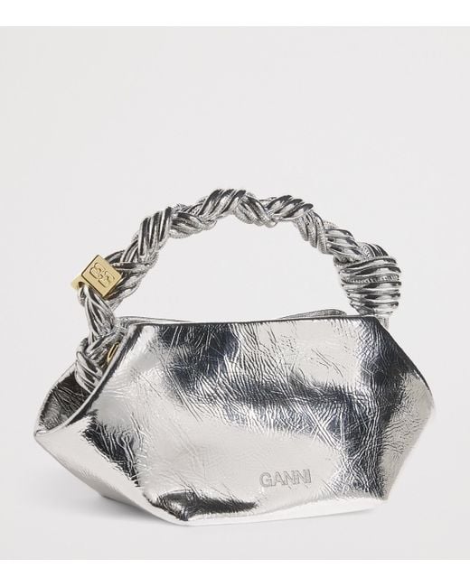 Ganni Mini Metallic Bou Top-Handle Bag