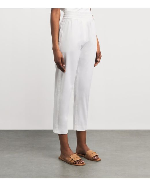 Eleventy White Elasticated Straight Trousers