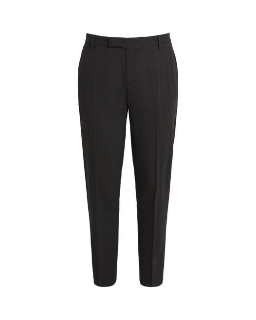 Sunspel Black Textured Wool Chinos for men
