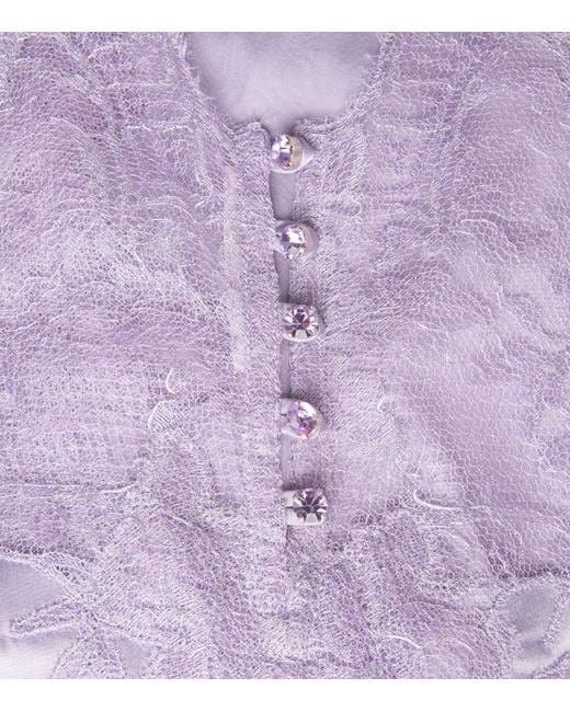 Rosamosario Purple Silk Drusilla Slip Dress